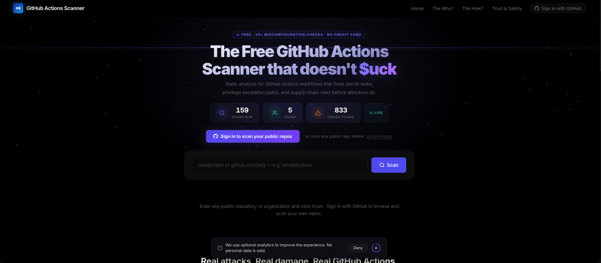 Free GitHub Actions Security Scanner gallery image