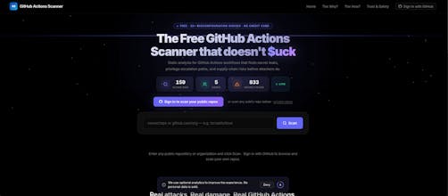 Free GitHub Actions Security Scanner gallery image