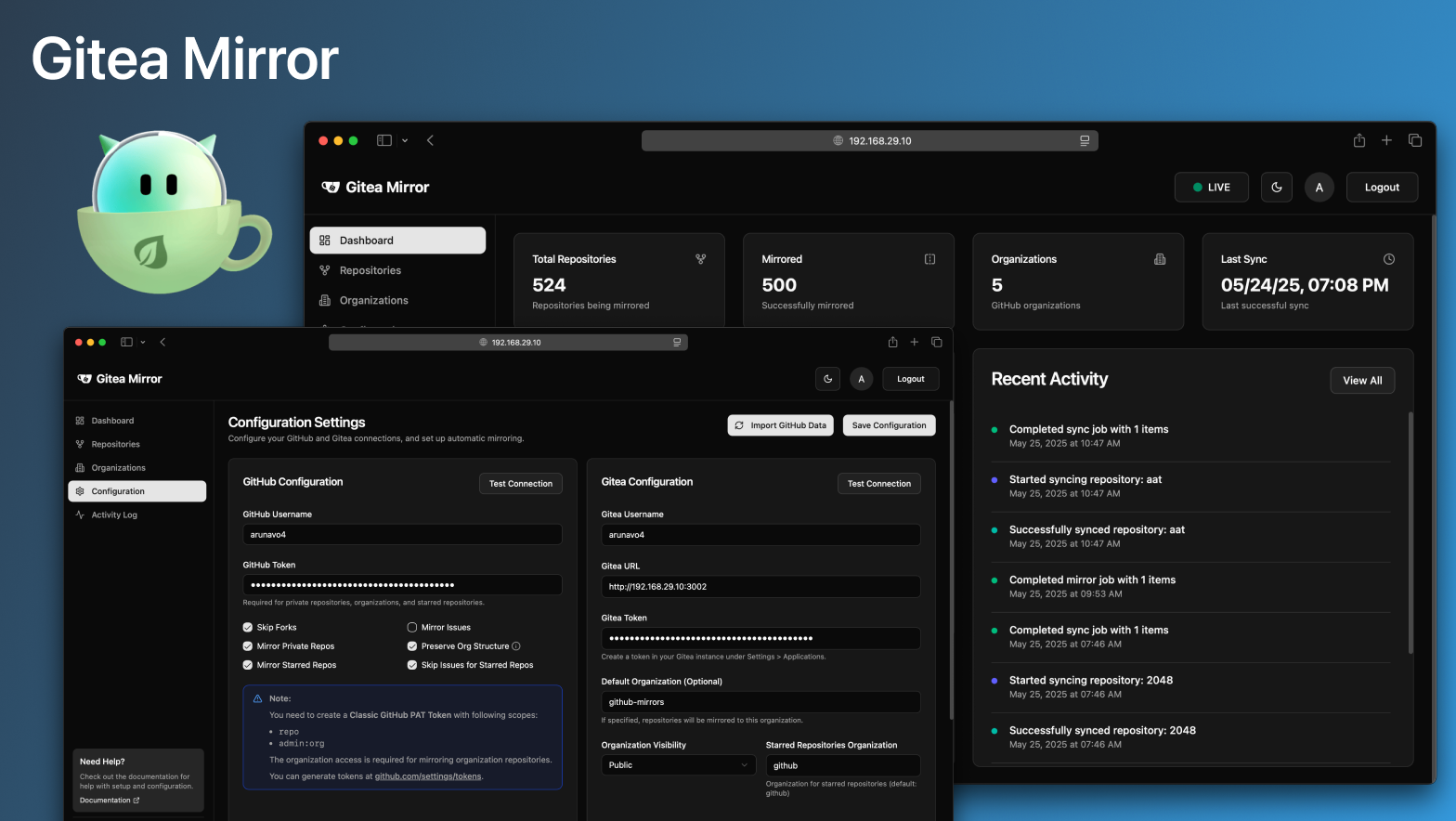 Gitea Mirror - Automated github to gitea repository mirroring & backup медиа 1