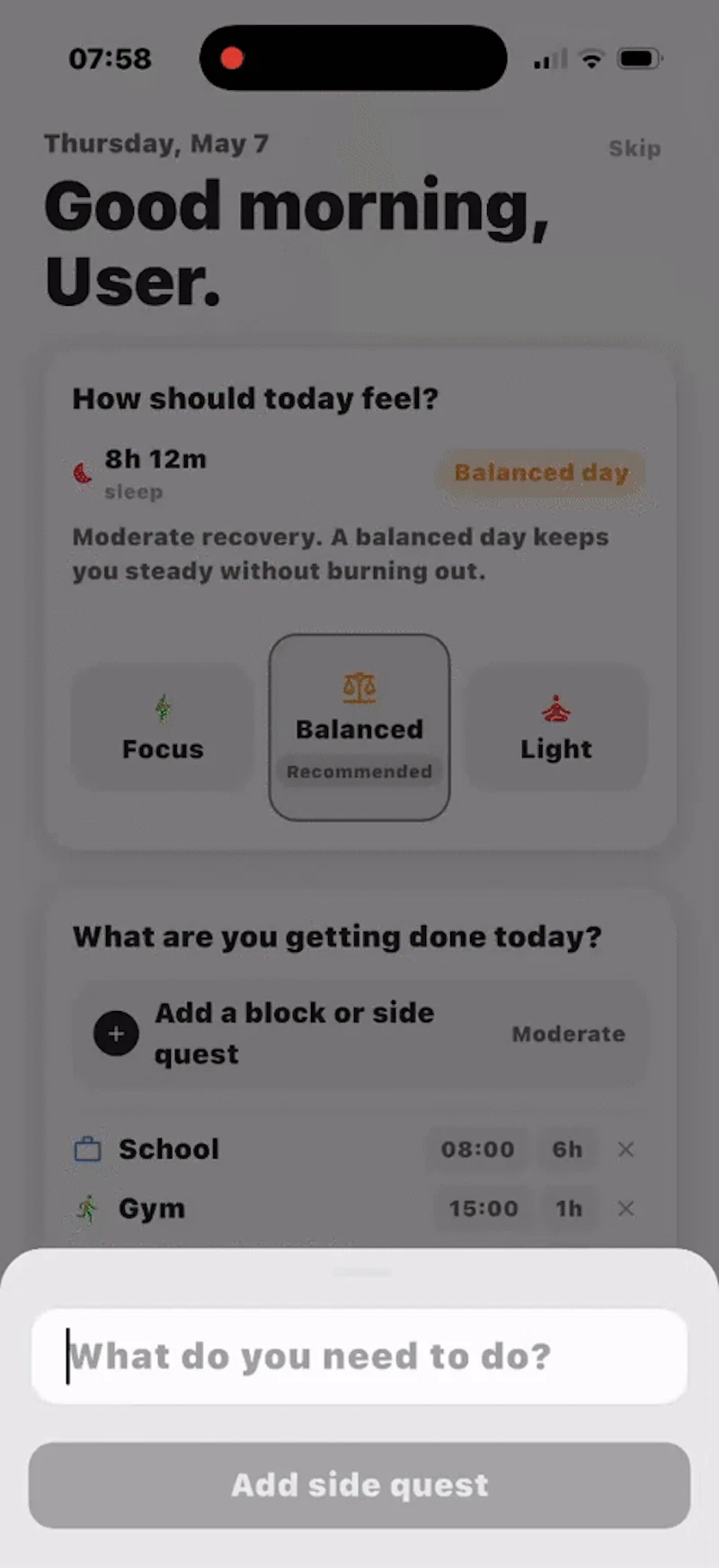 Cadence: Your day planner screenshot 1 (video preview)