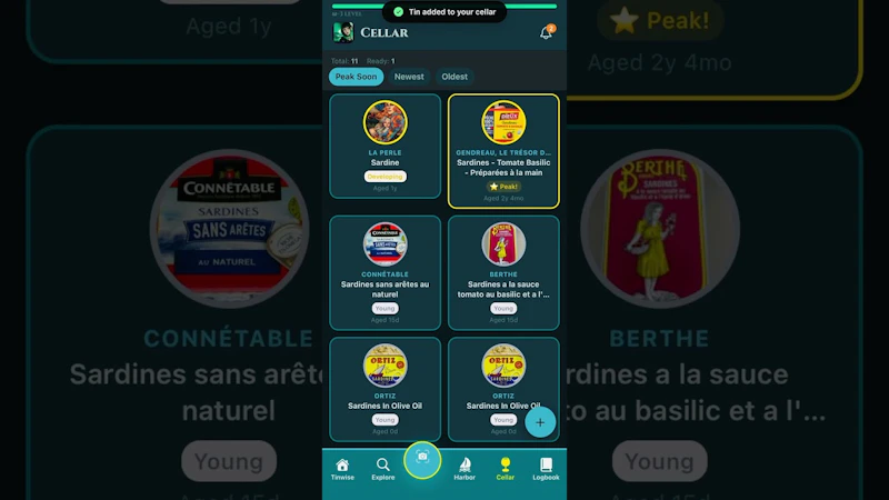 Tinwise — Tinned Fish Journal  screenshot 1 (video preview)