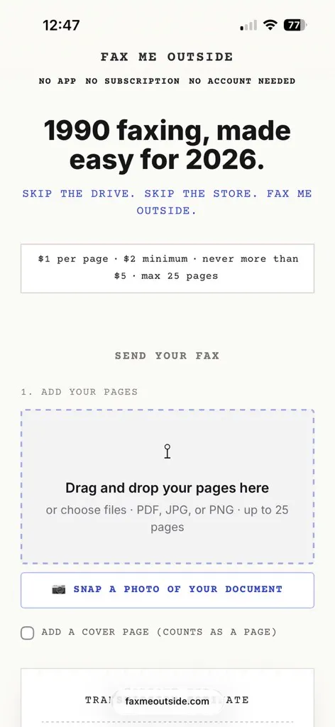 Fax Me Outside screenshot