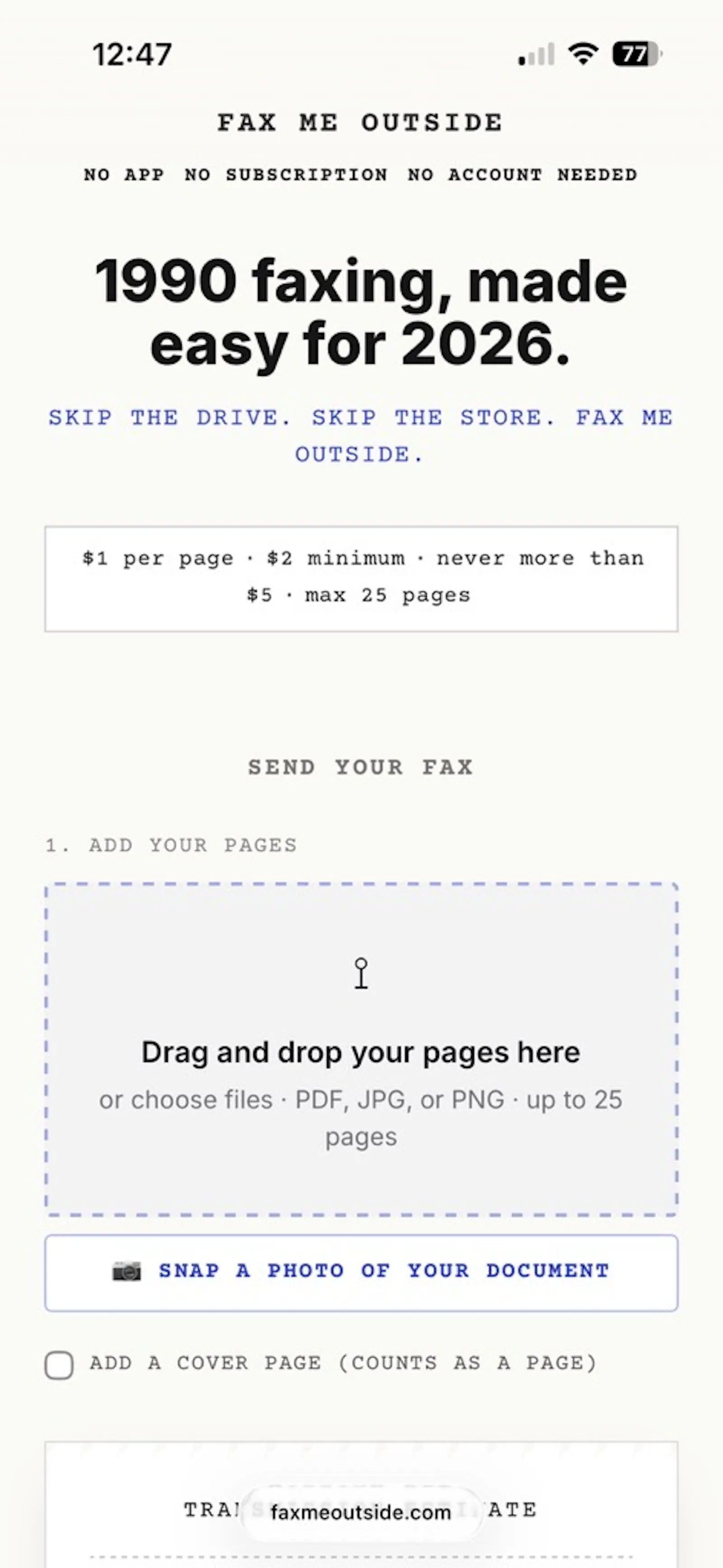 Fax Me Outside screenshot 3