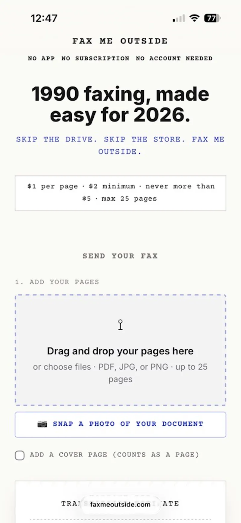 Fax Me Outside screenshot 3