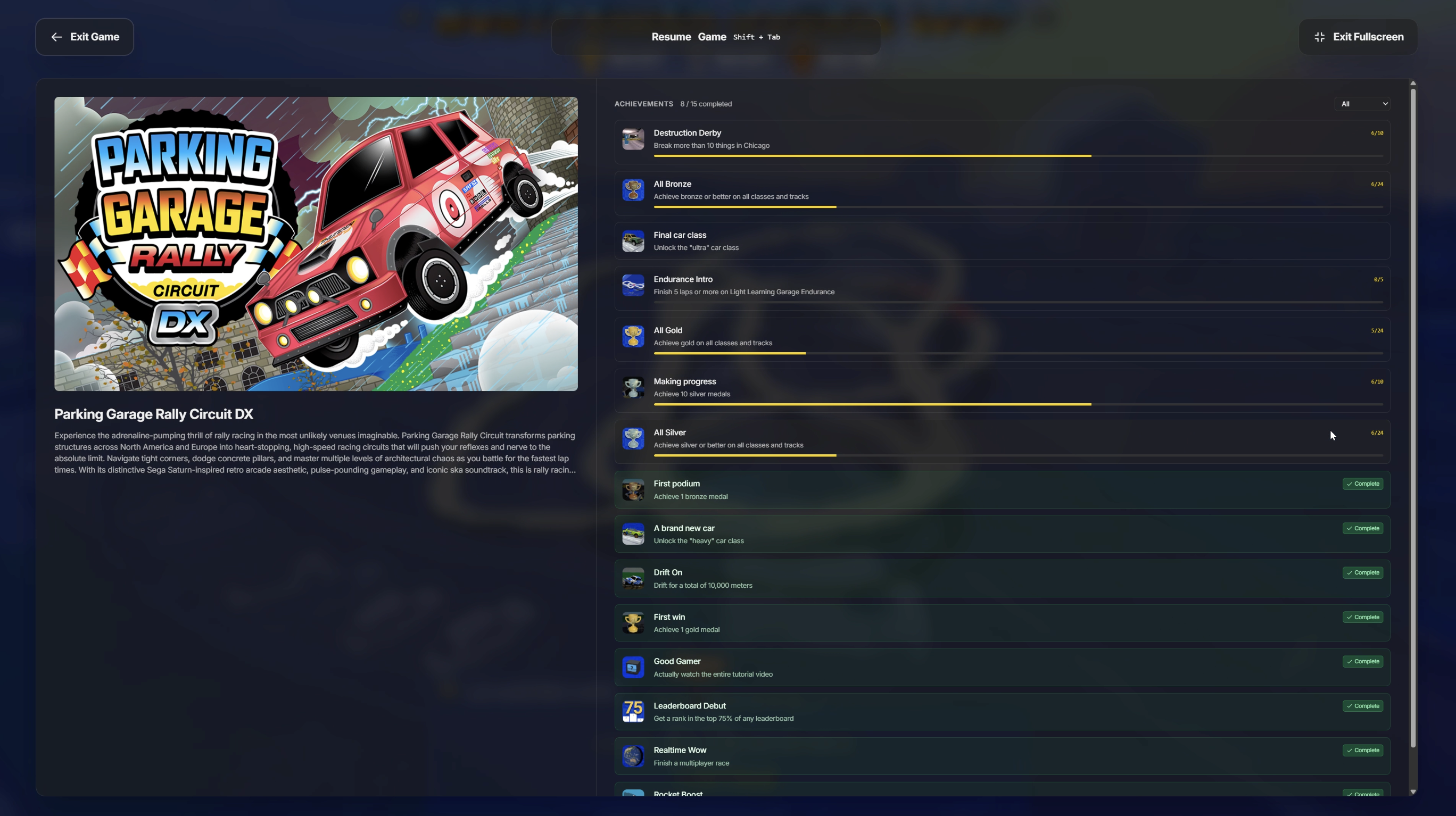 Store (Parking Garage Rally Circuit DX) - Screenshot 4 showing product features and functionality