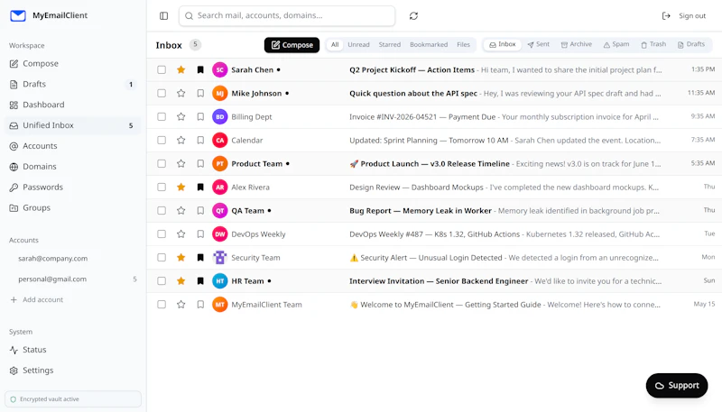 MyEmailClient screenshot 2