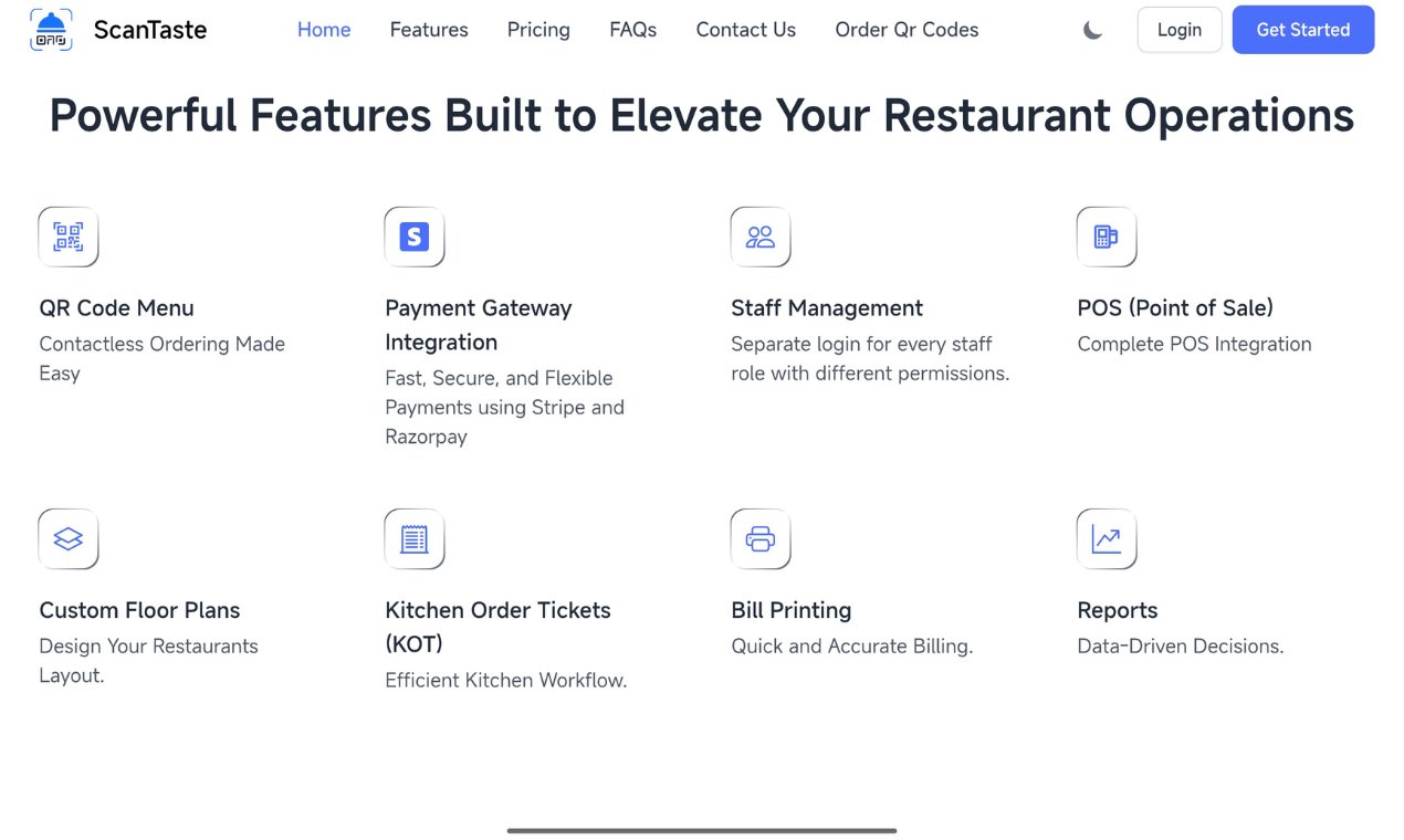 ScanTaste - Restaurant & Cafe Automation - Screenshot 2 showing product features and functionality