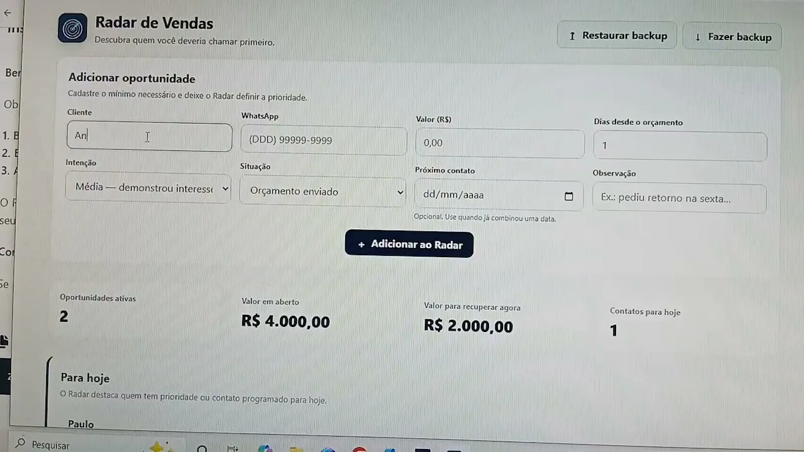 Radar de Vendas screenshot 1 (video preview)