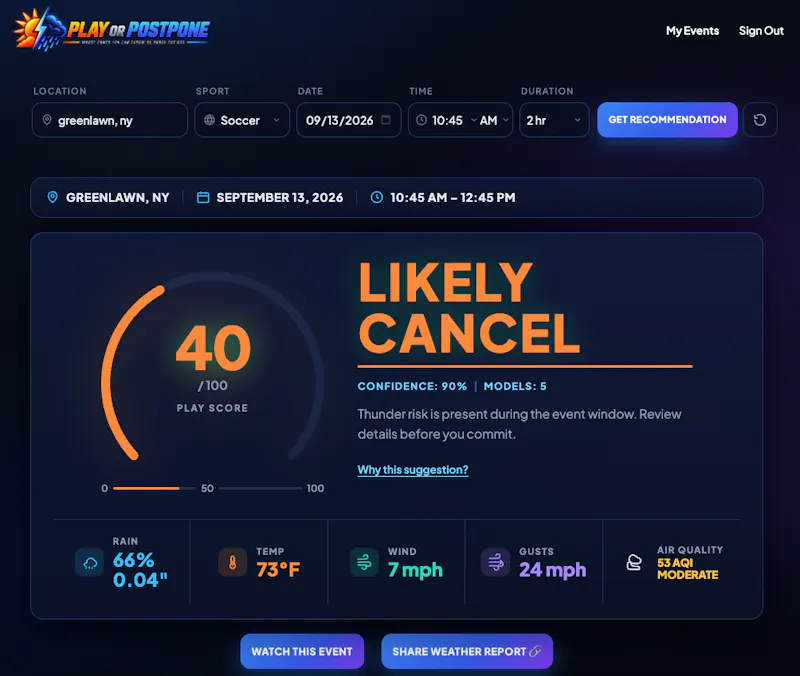 Play or Postpone screenshot 2