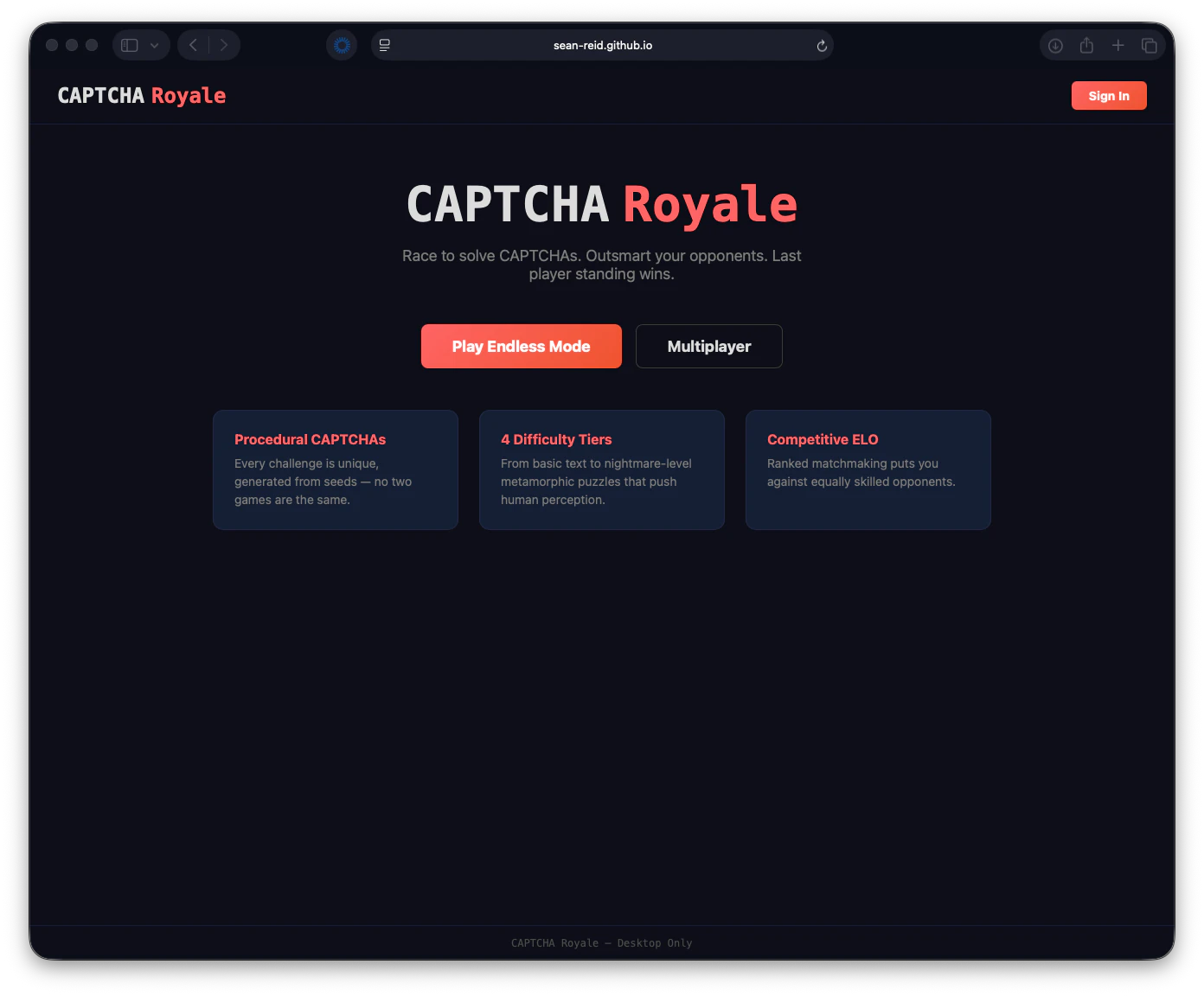 CAPTCHA Royale