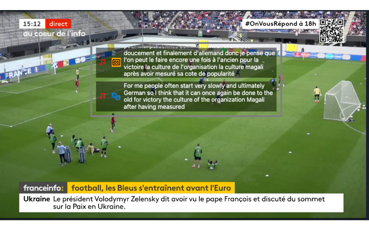 Live subtitle with translation gallery image