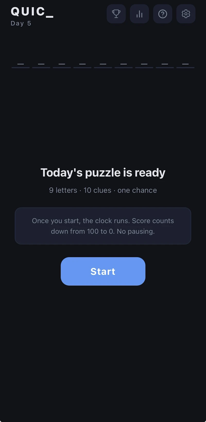 QUICK - Daily Word Game screenshot 2