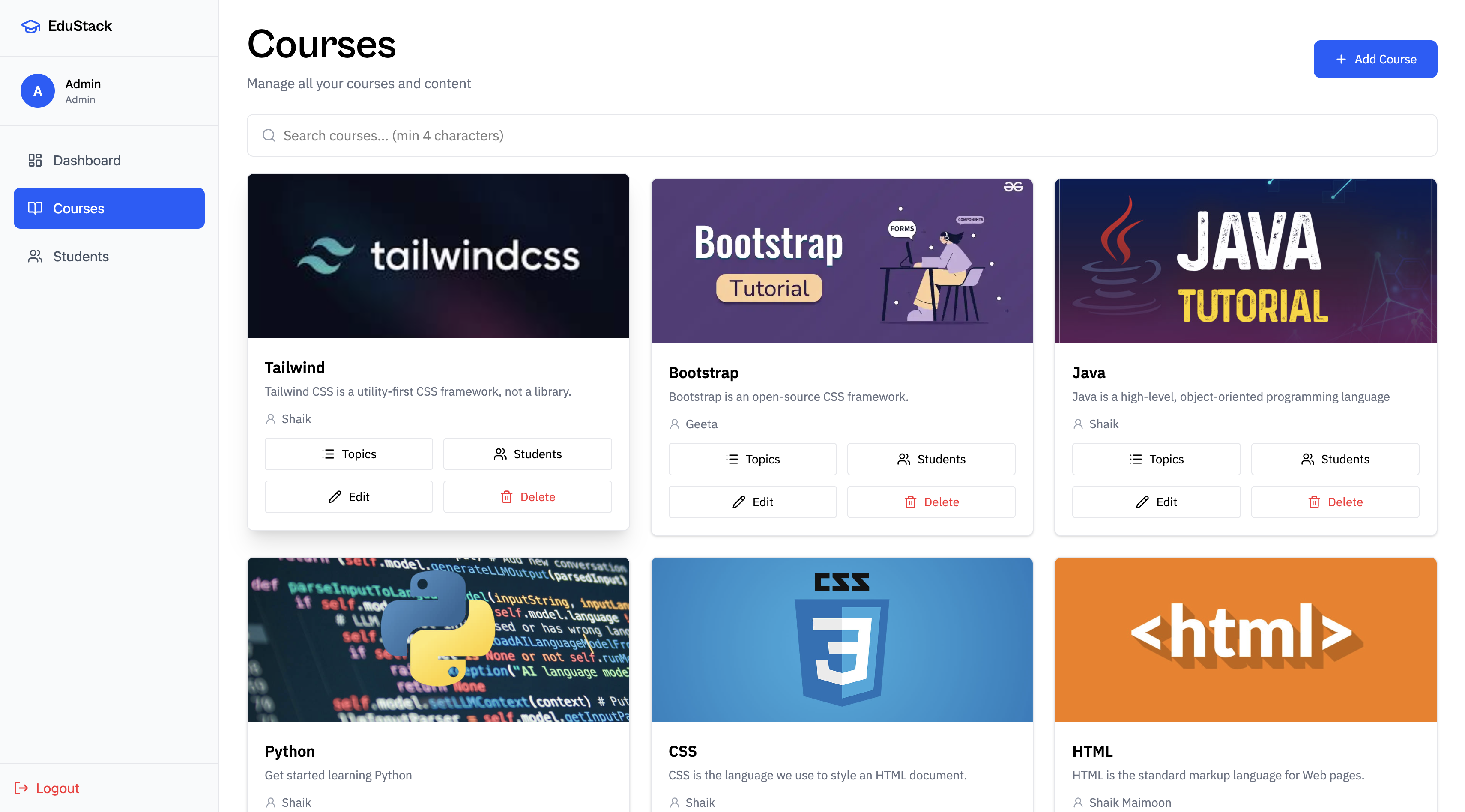 EduStack LMS gallery image