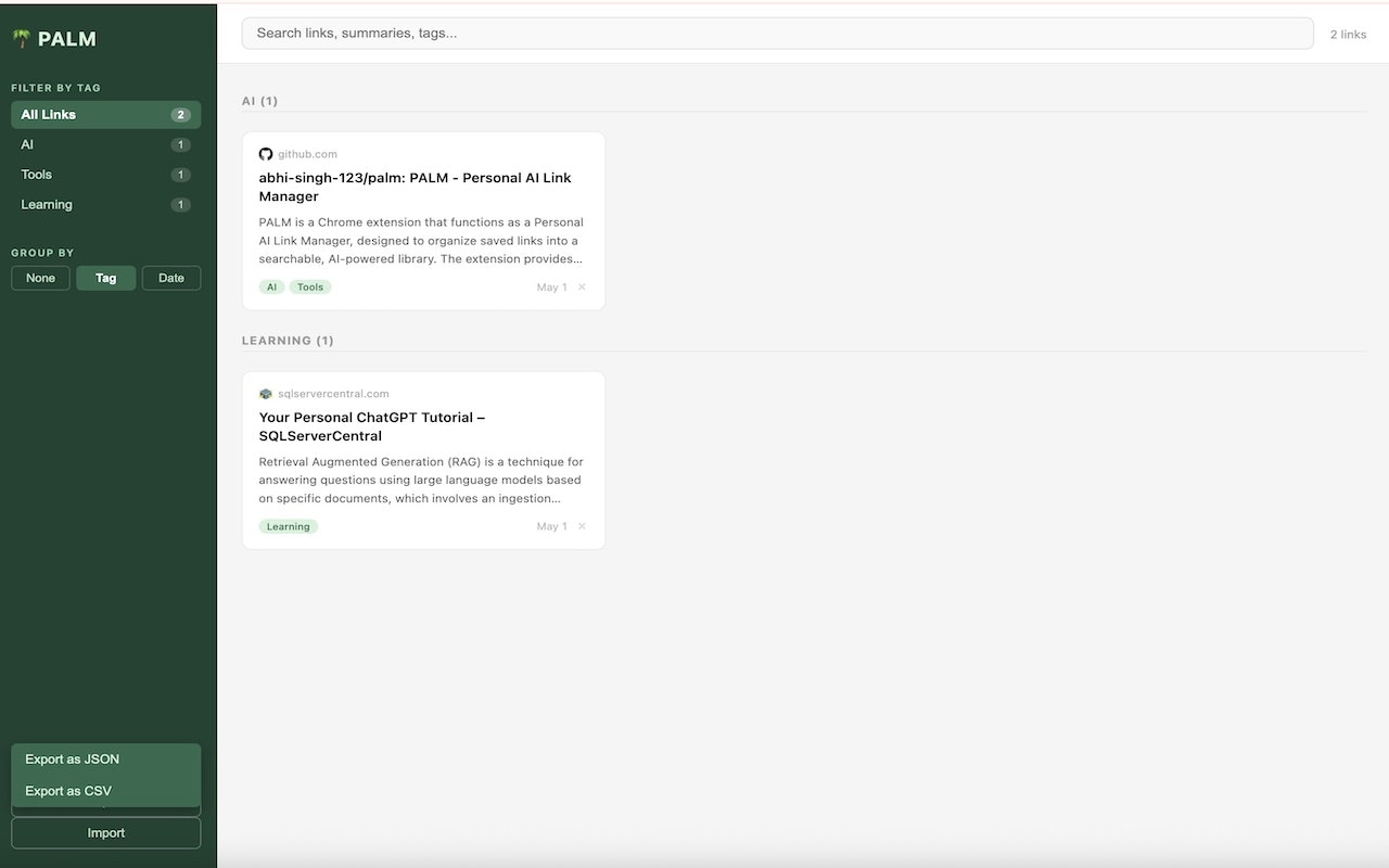 PALM — Personal AI Link Manager gallery image