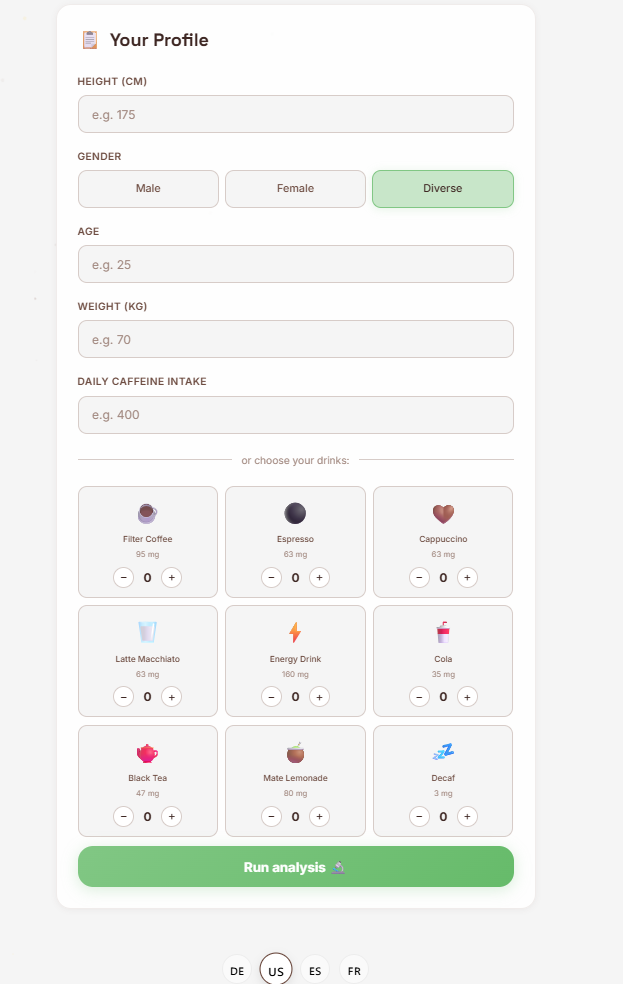 CaffeineCrashout - Screenshot 2 showing product features and functionality