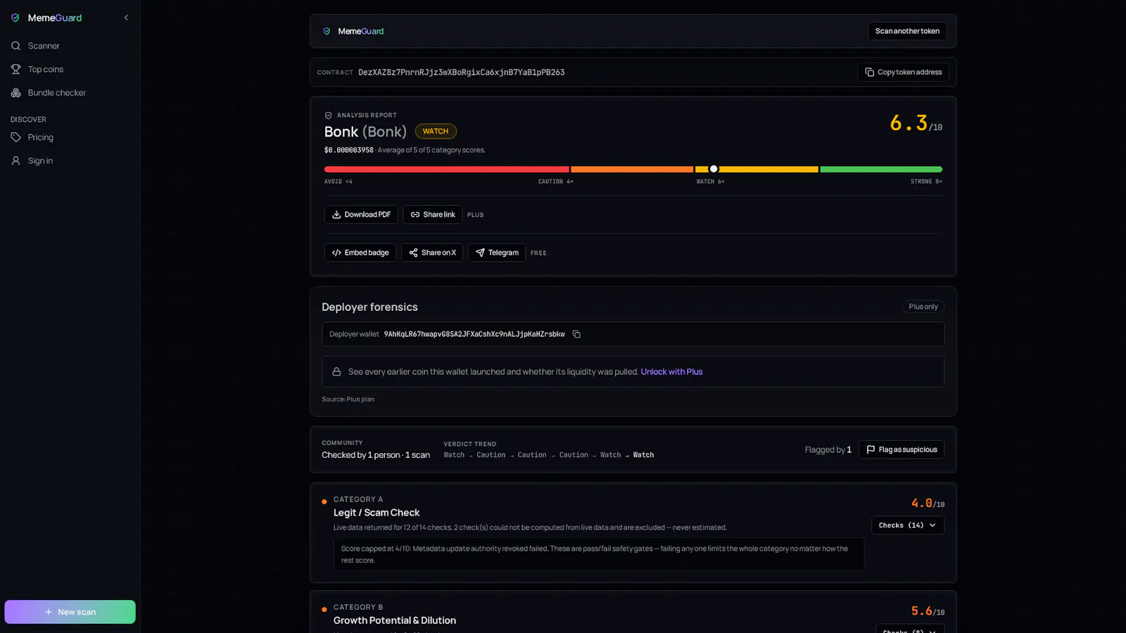 MemeGuard - Solana Rug Checker screenshot 2