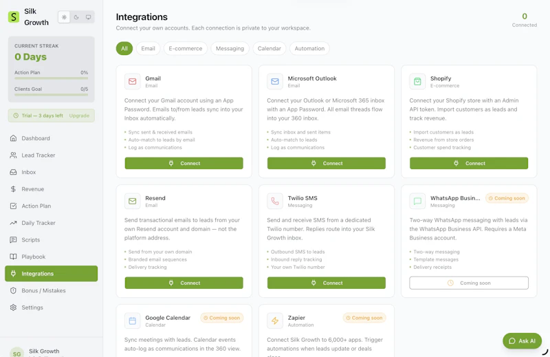 Silk Growth — The CRM for outreach screenshot 5