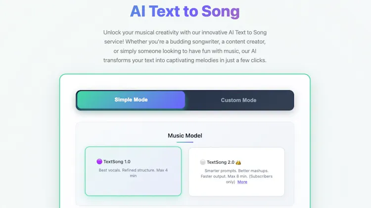 TextSong - AI Text-to-Song Generator