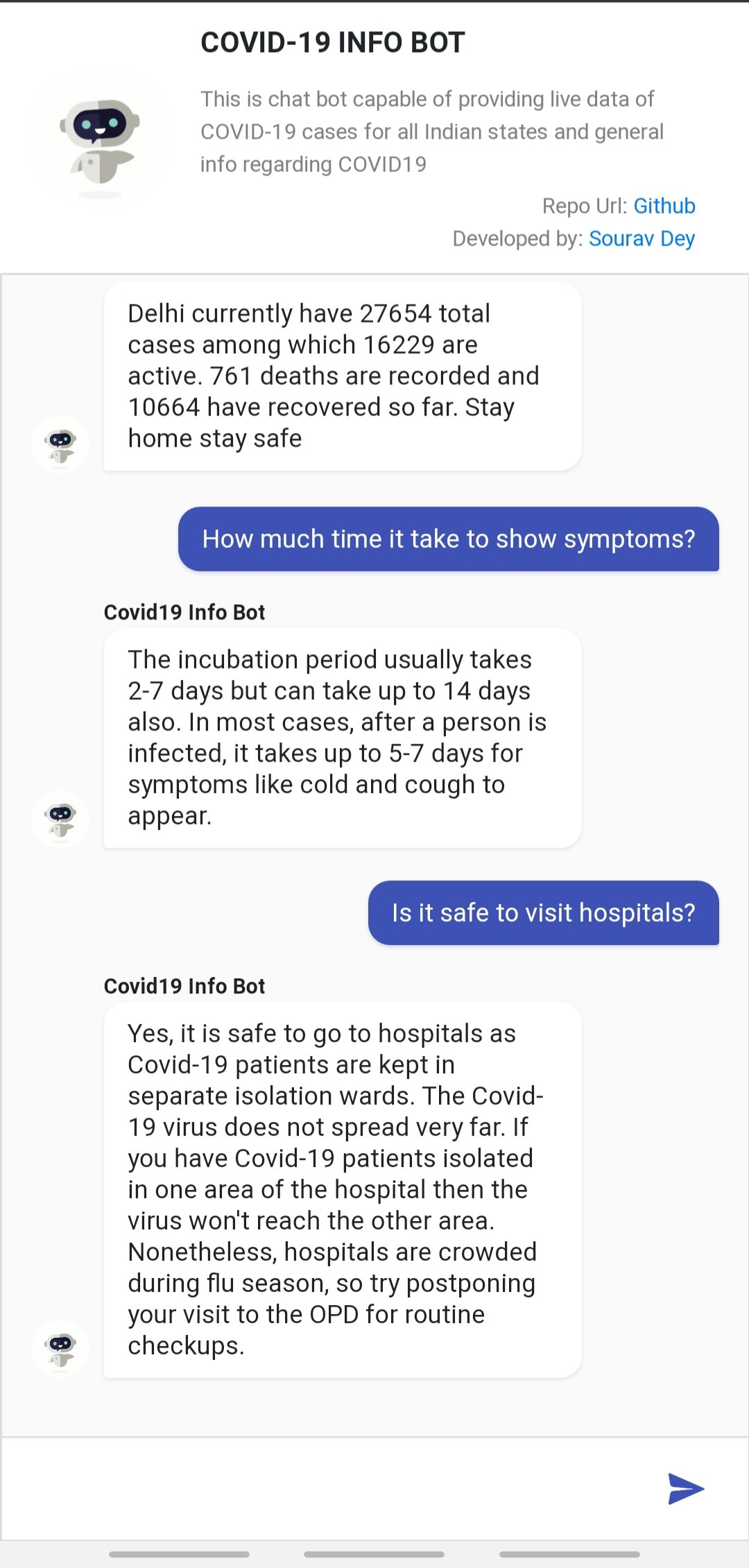 Covid19-InfoBot gallery image