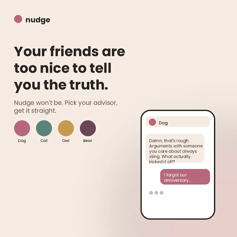 Nudge — pick your relationship advisor screenshot 1