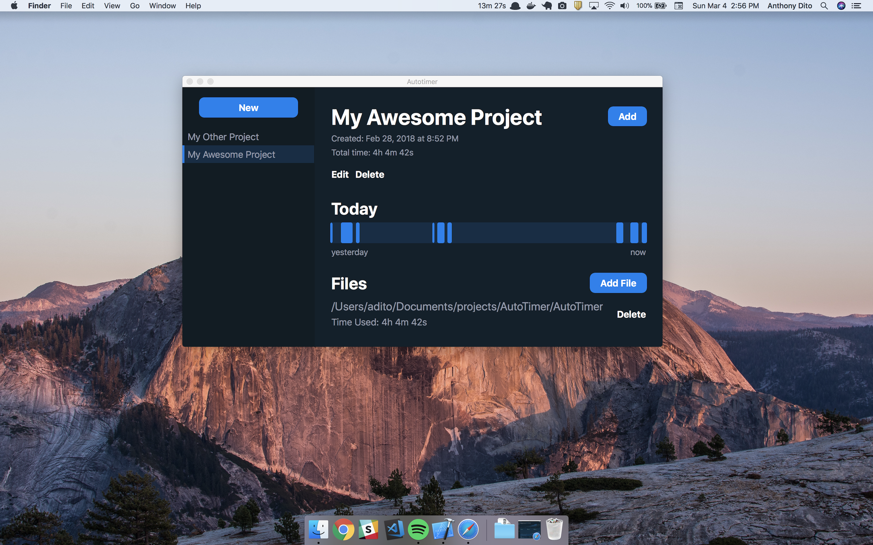 Autotimer Hands Free Time Tracking App For The Mac Status Bar Product Hunt