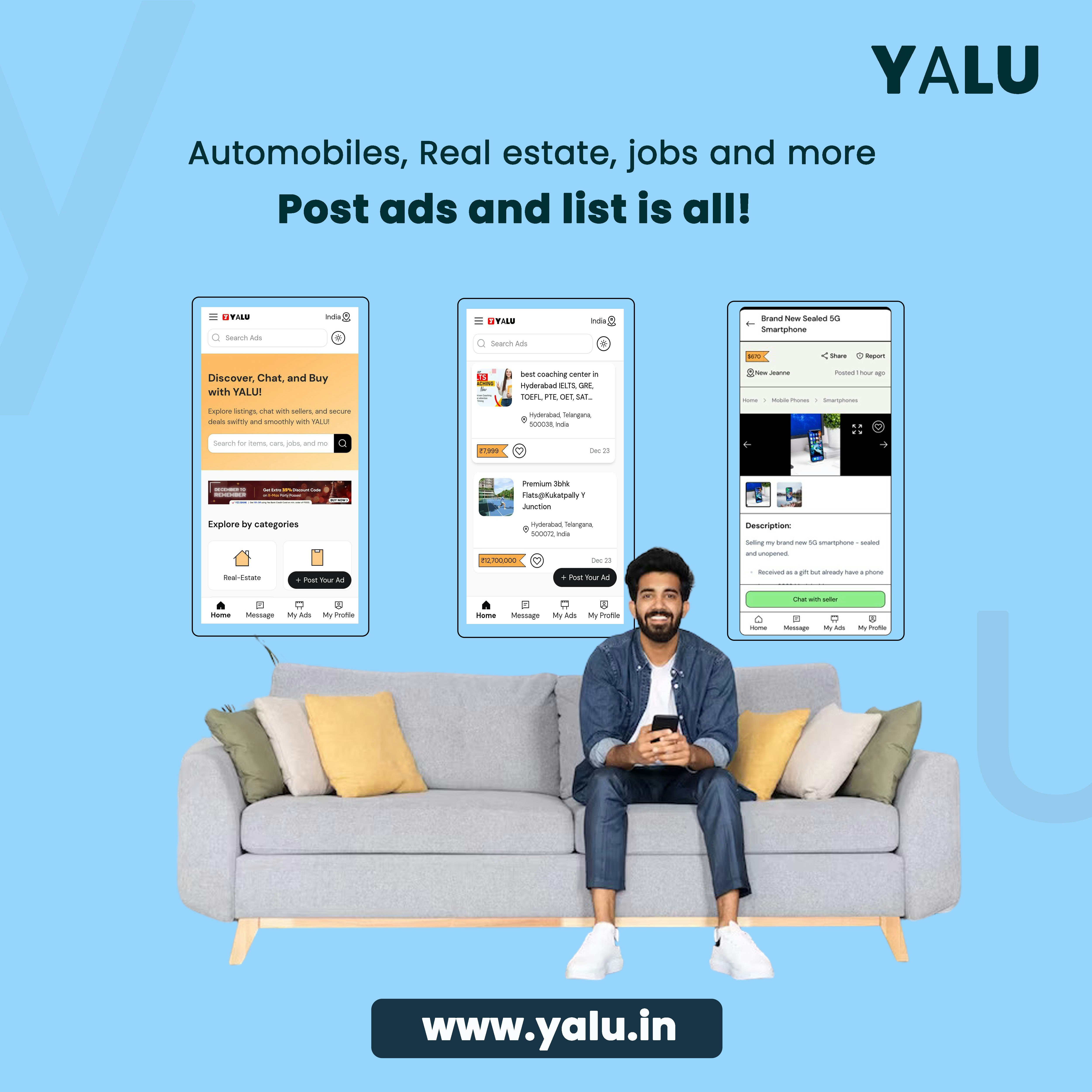 Yalu freie Kleinanzeigen in Indien - Yalu Post Free Ads - Klassifizierungen in Hyderabad India Medien 1