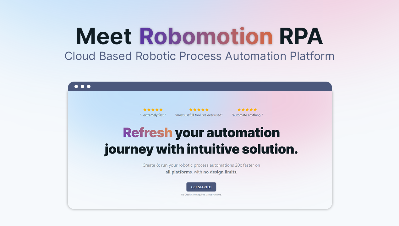 Robomotion RPA - 클라우드 기반 로봇 프로세스 자동화 플랫폼 미디어 1