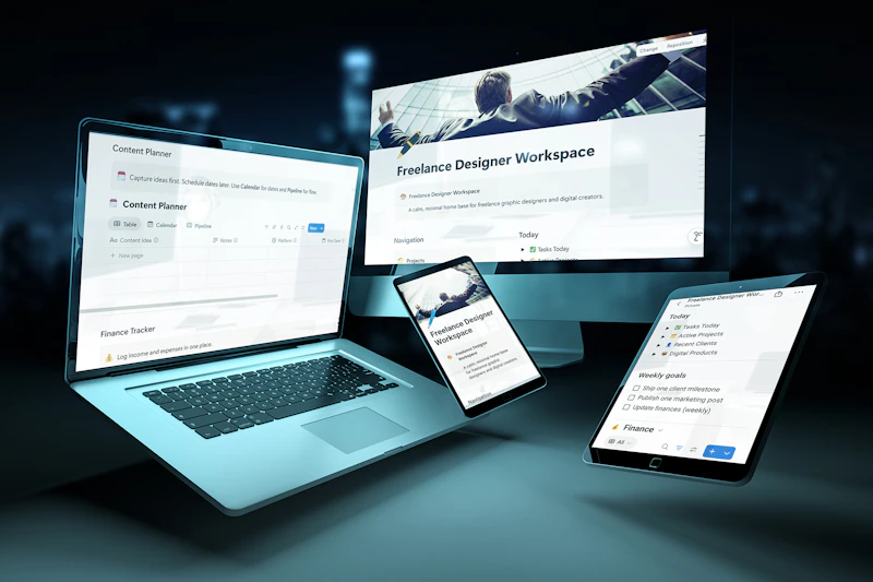 Freelance Workspace Notion Template screenshot 1