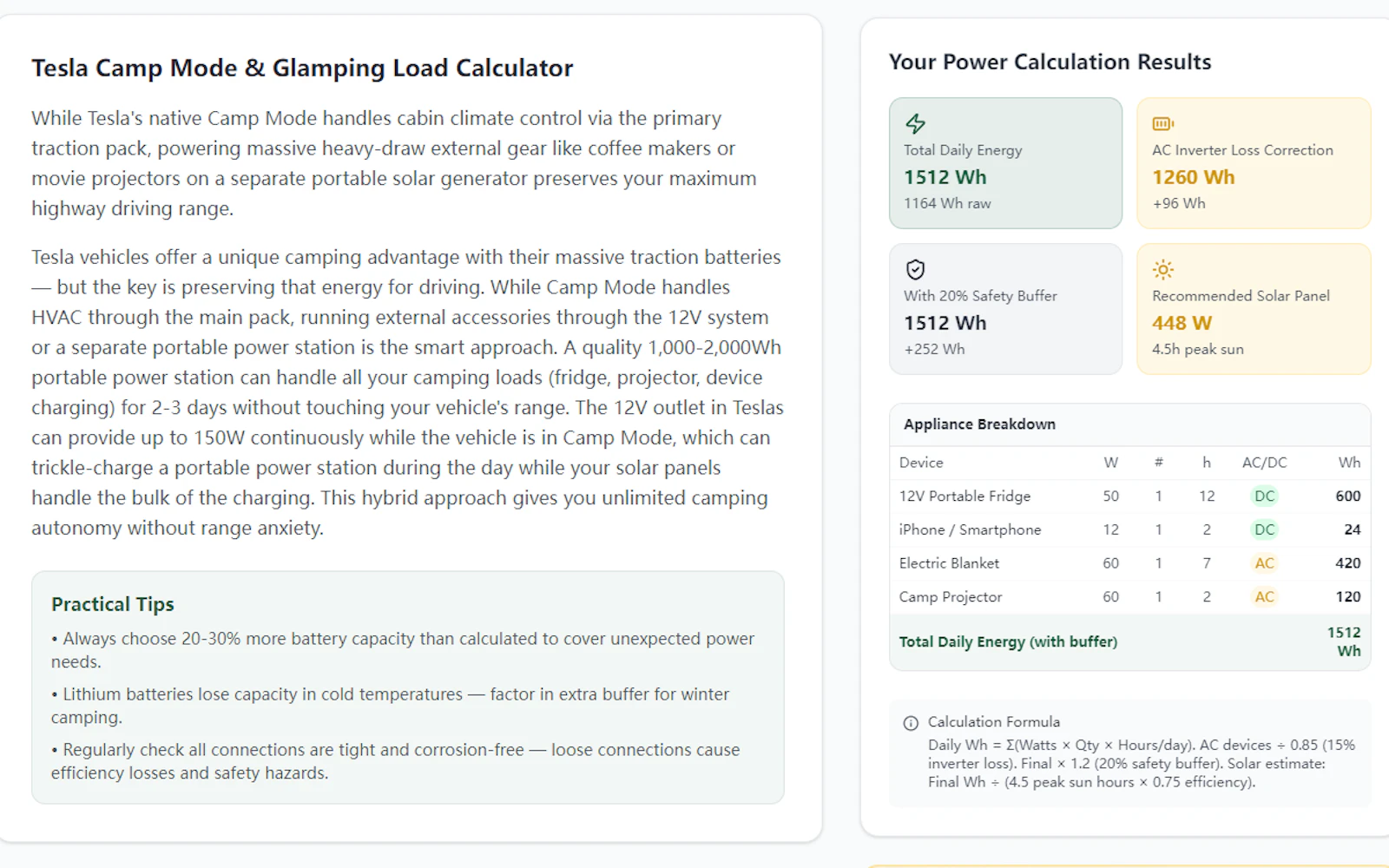 CampPowerCalc screenshot 3