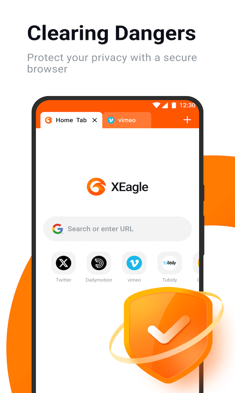 Xeagle Browser-Video 다운로드 - AD 차단기가있는 빠른 VID 다운 브라우저 및 개인 서핑 앱. 미디어 1