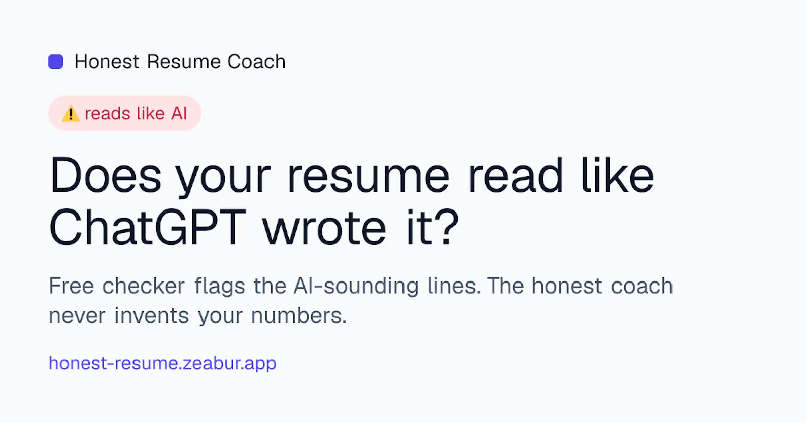 Honest Resume Coach screenshot 1