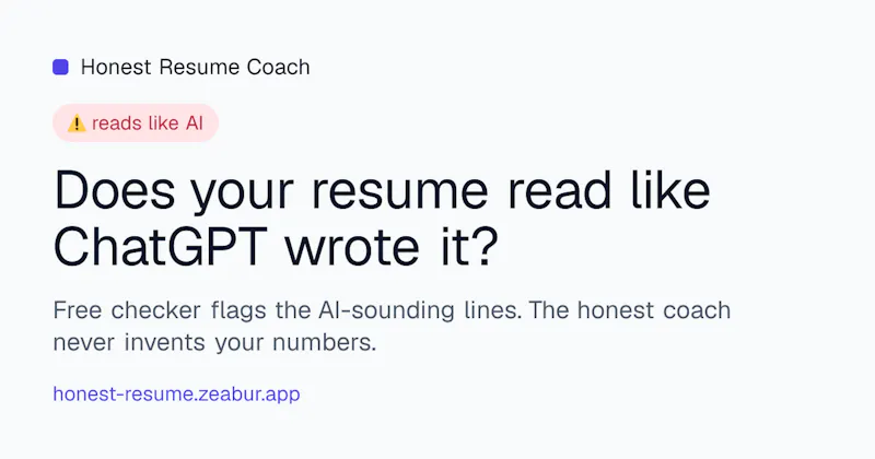 Honest Resume Coach screenshot 1