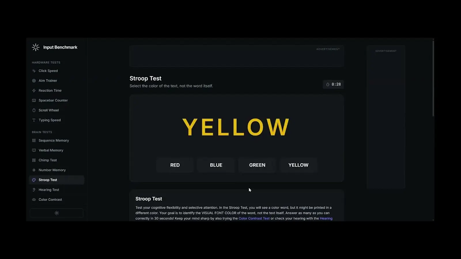Input Benchmark screenshot 1 (video preview)