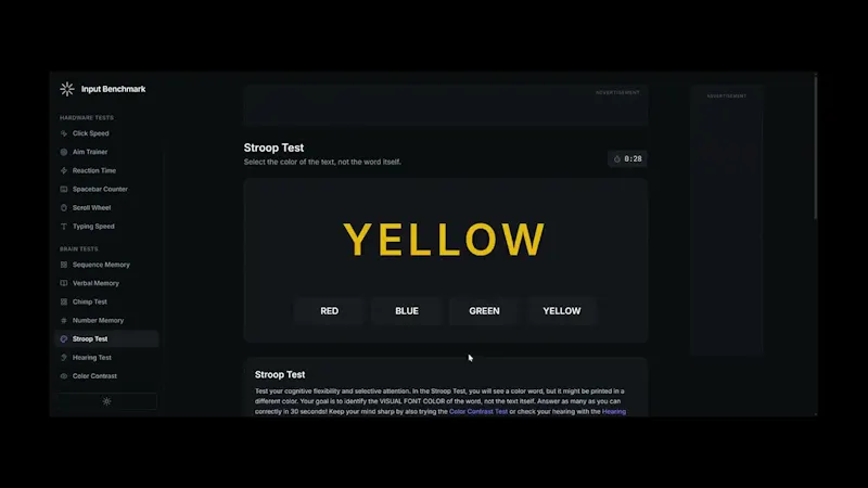 Input Benchmark screenshot 1 (video preview)