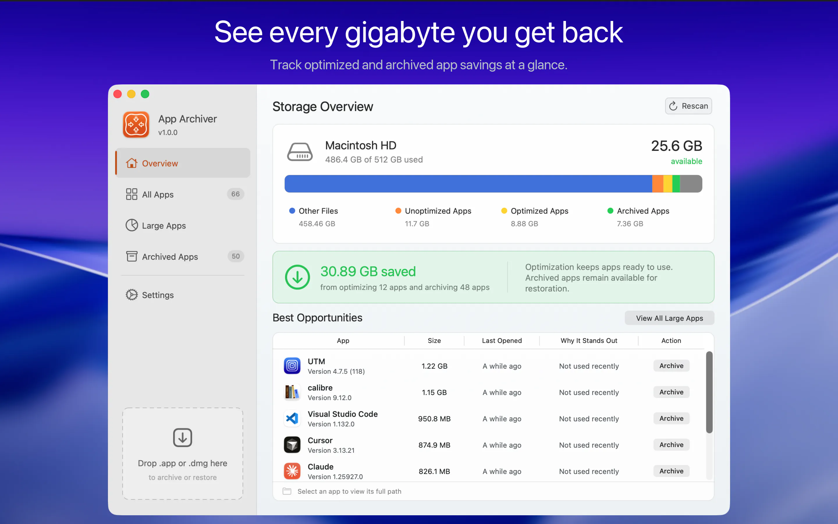 App Archiver screenshot