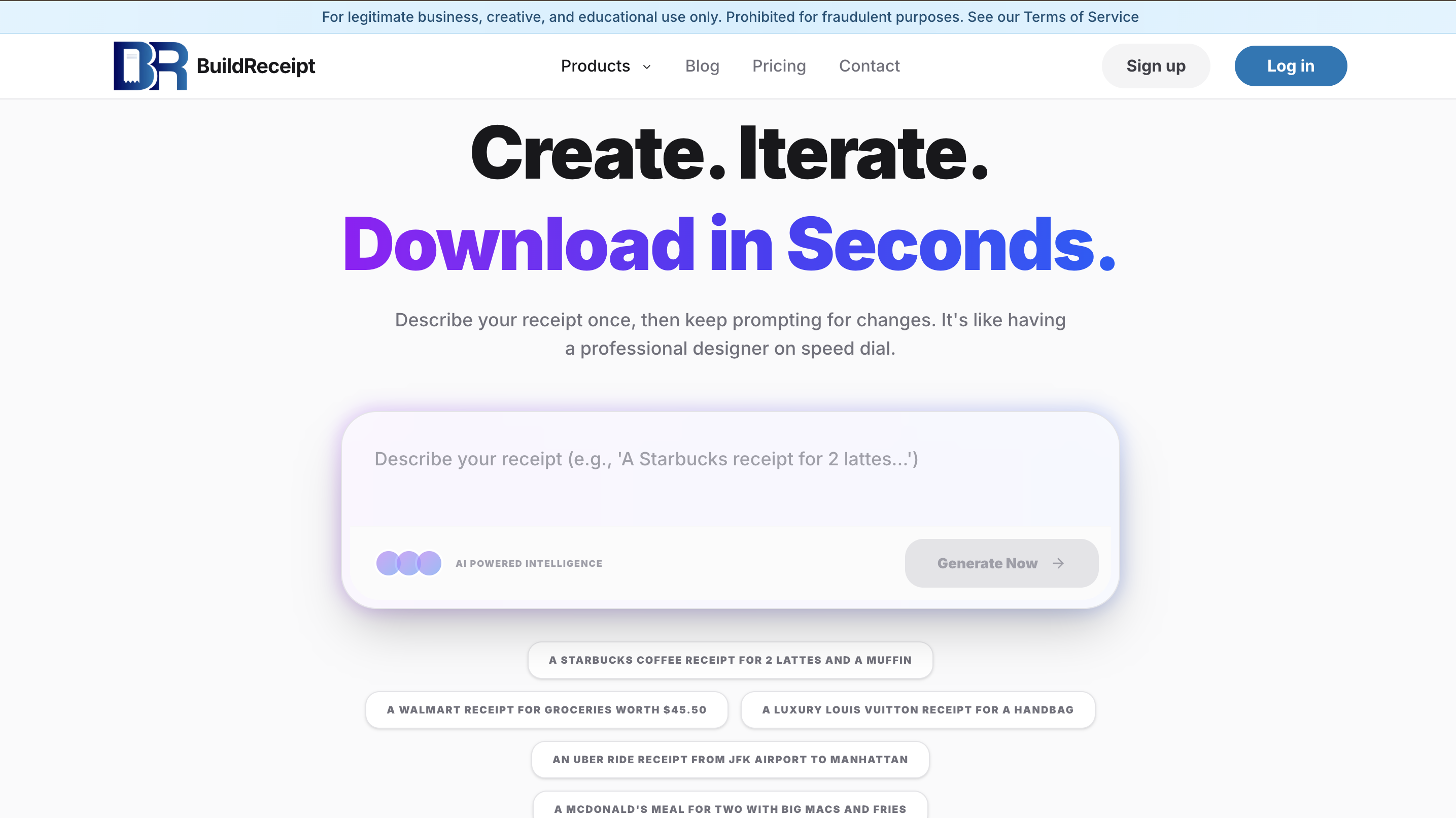 Build Receipts gallery image