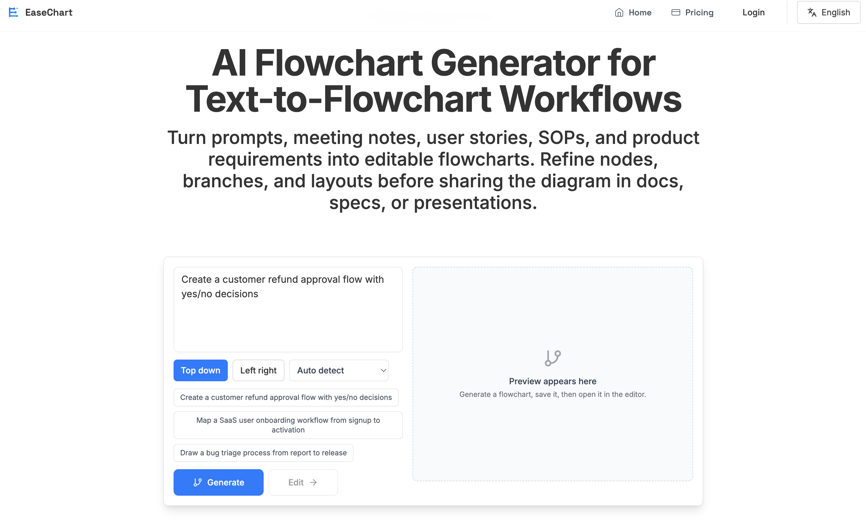 EaseChart - AI Flowchart Generator gallery image