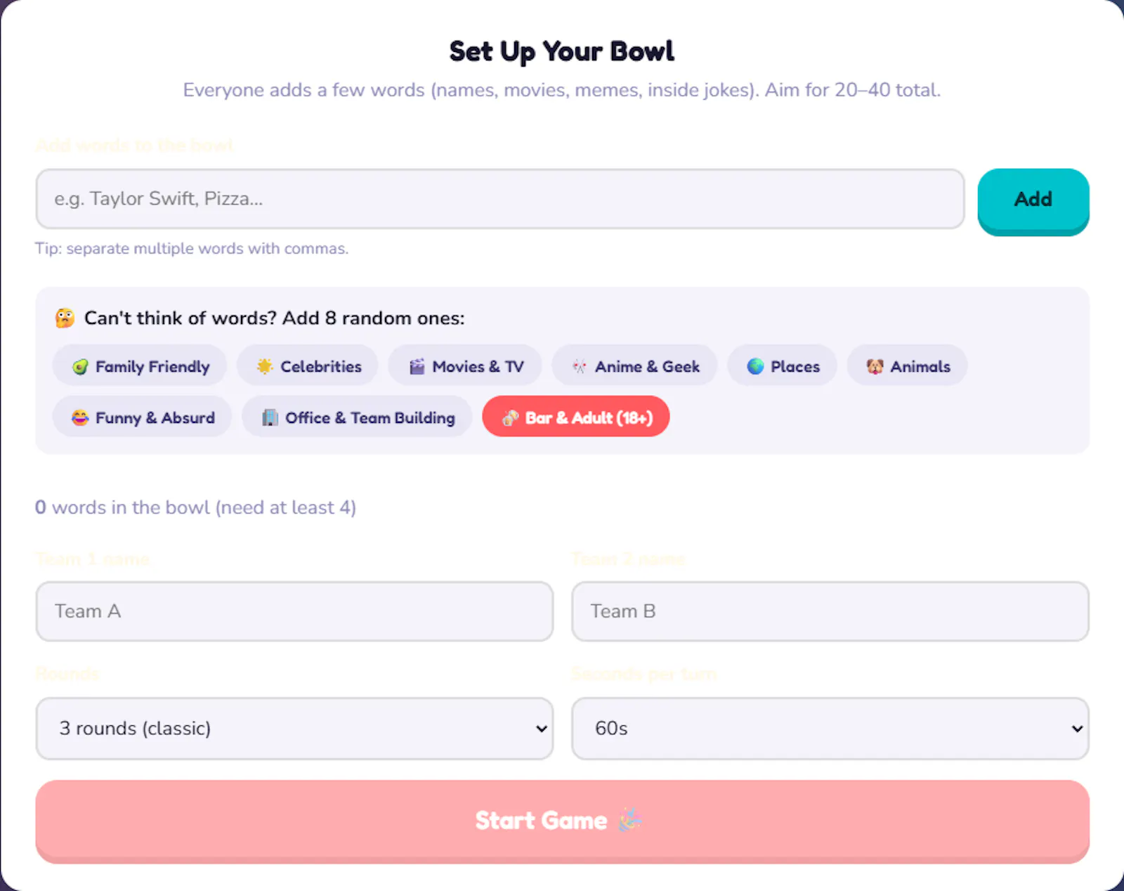 Salad Bowl Game screenshot 3