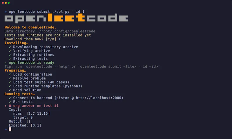 openleetcode screenshot 1