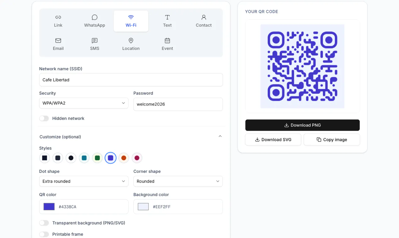 AnyQR screenshot