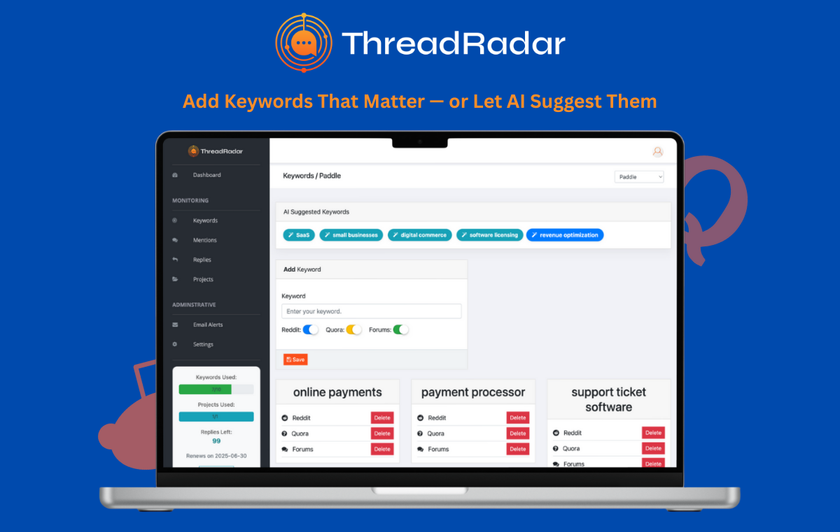 Threadradar - Reddit&Quoraスレッドをトラフィックとサインアップに変えますメディア3