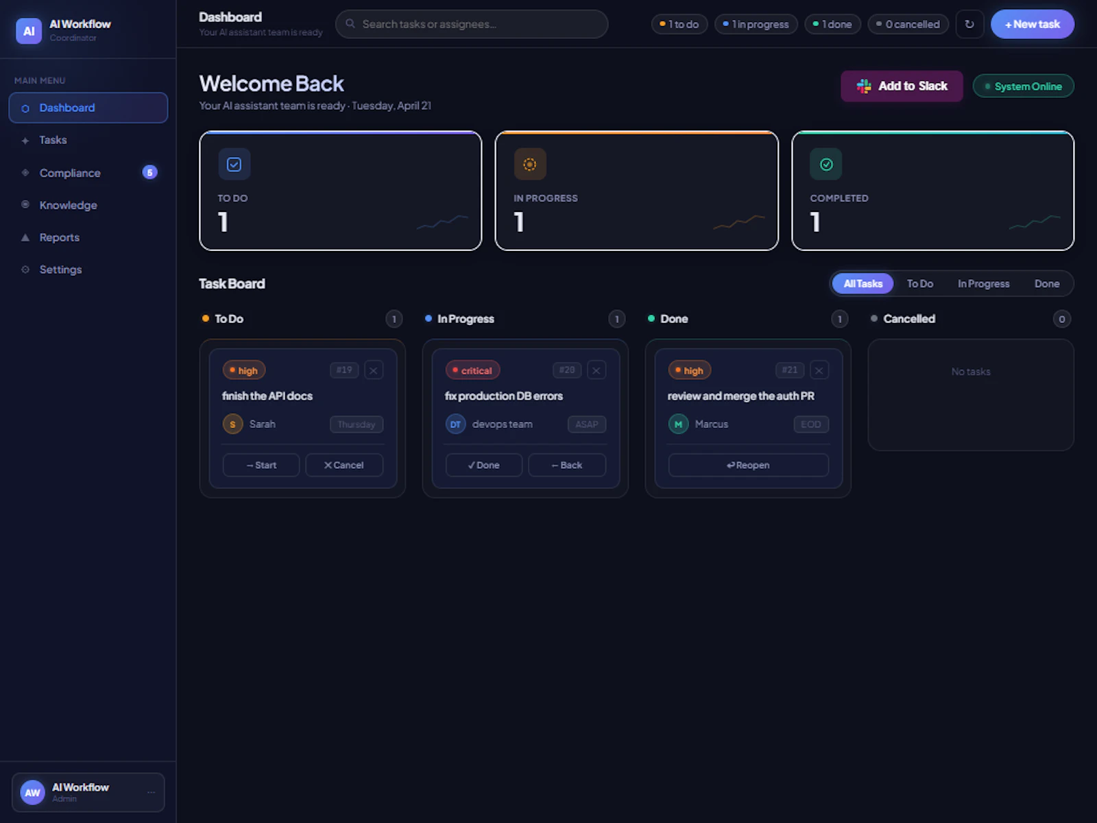 AI Workflow Coordinator screenshot 4