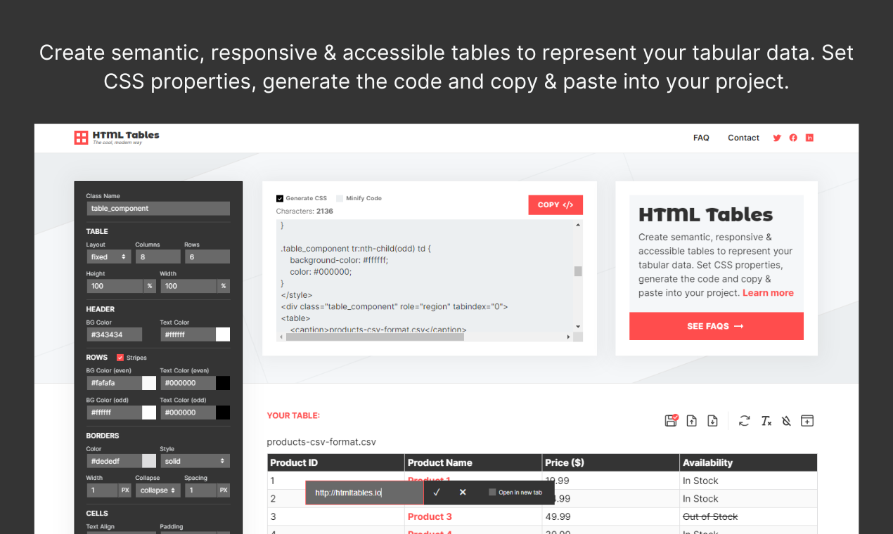 Générateur de table HTML media 3