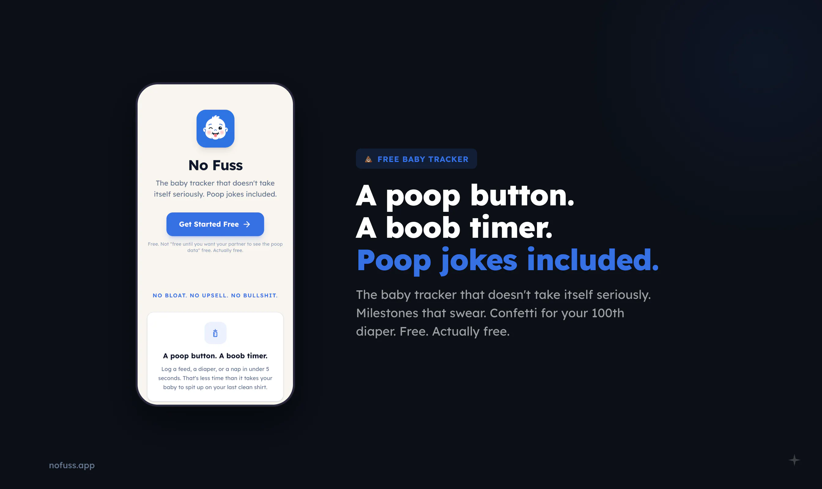 No Fuss - Baby Tracker With Attitude 專案橫幅