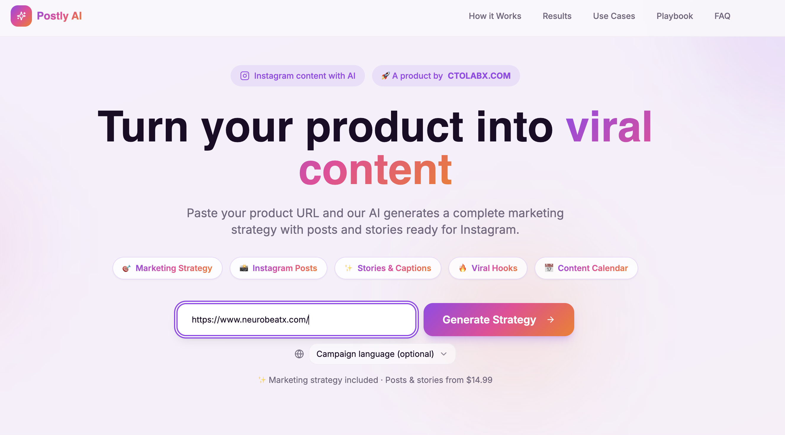 Postly-ai - Screenshot 2 showing product features and functionality