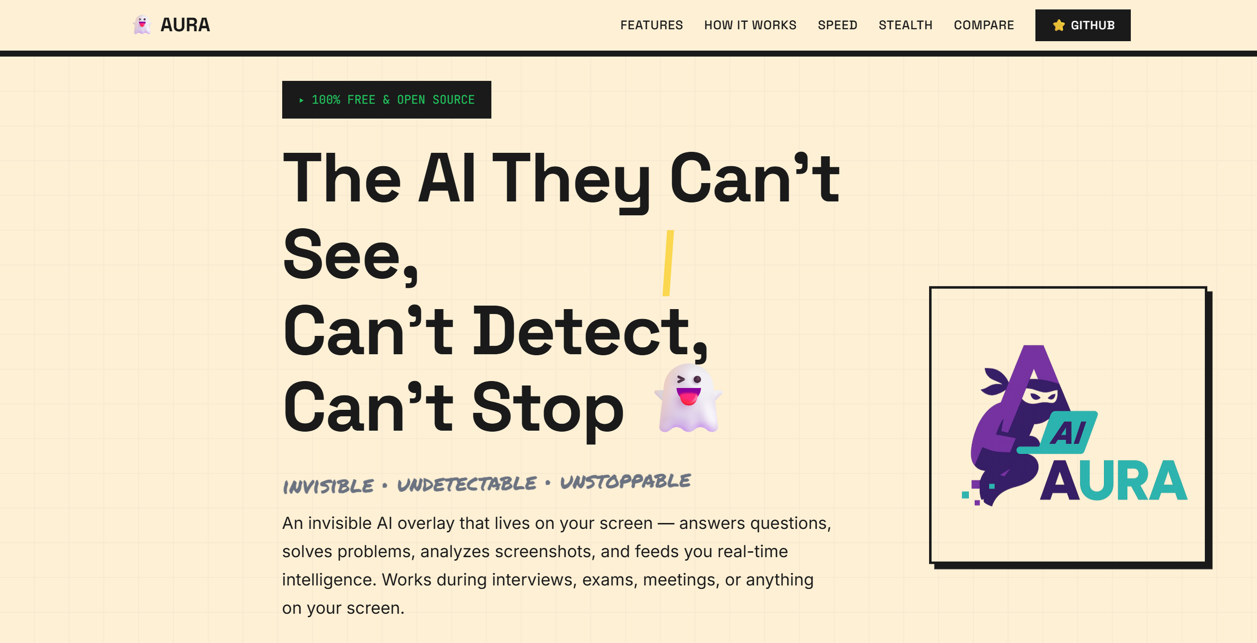 Aura AI - Main product screenshot demonstrating key features and user interface