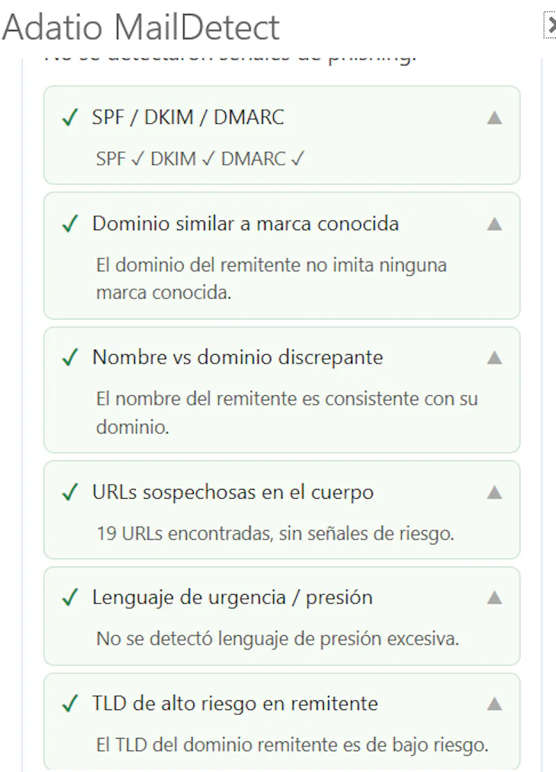 Adatio MailDetect screenshot 5