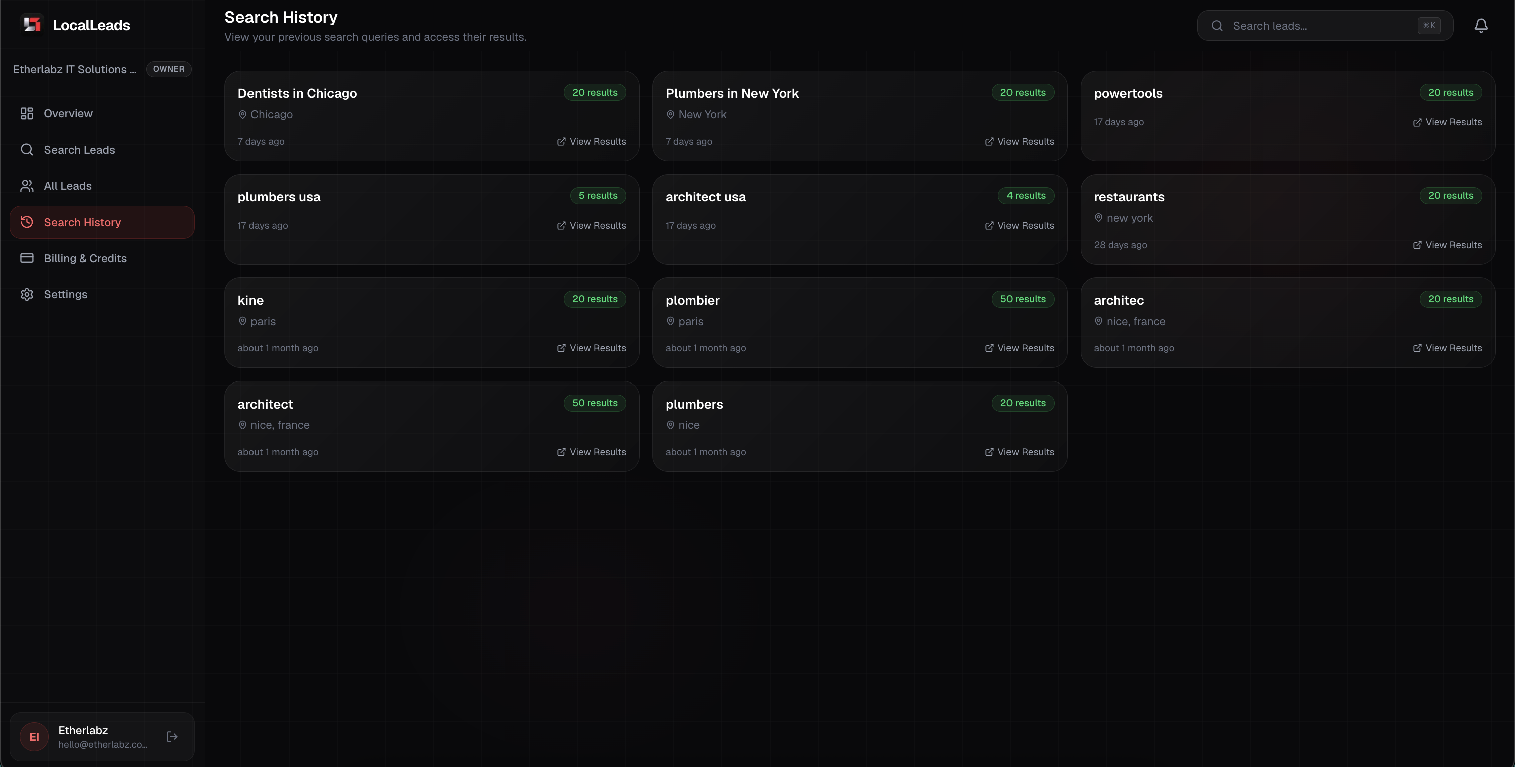 LocalLeads - Screenshot 3 showing product features and functionality