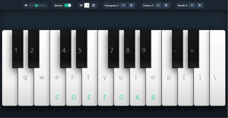 Web Harmonium  screenshot 1