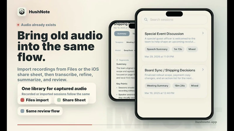 HushNote screenshot 1 (video preview)